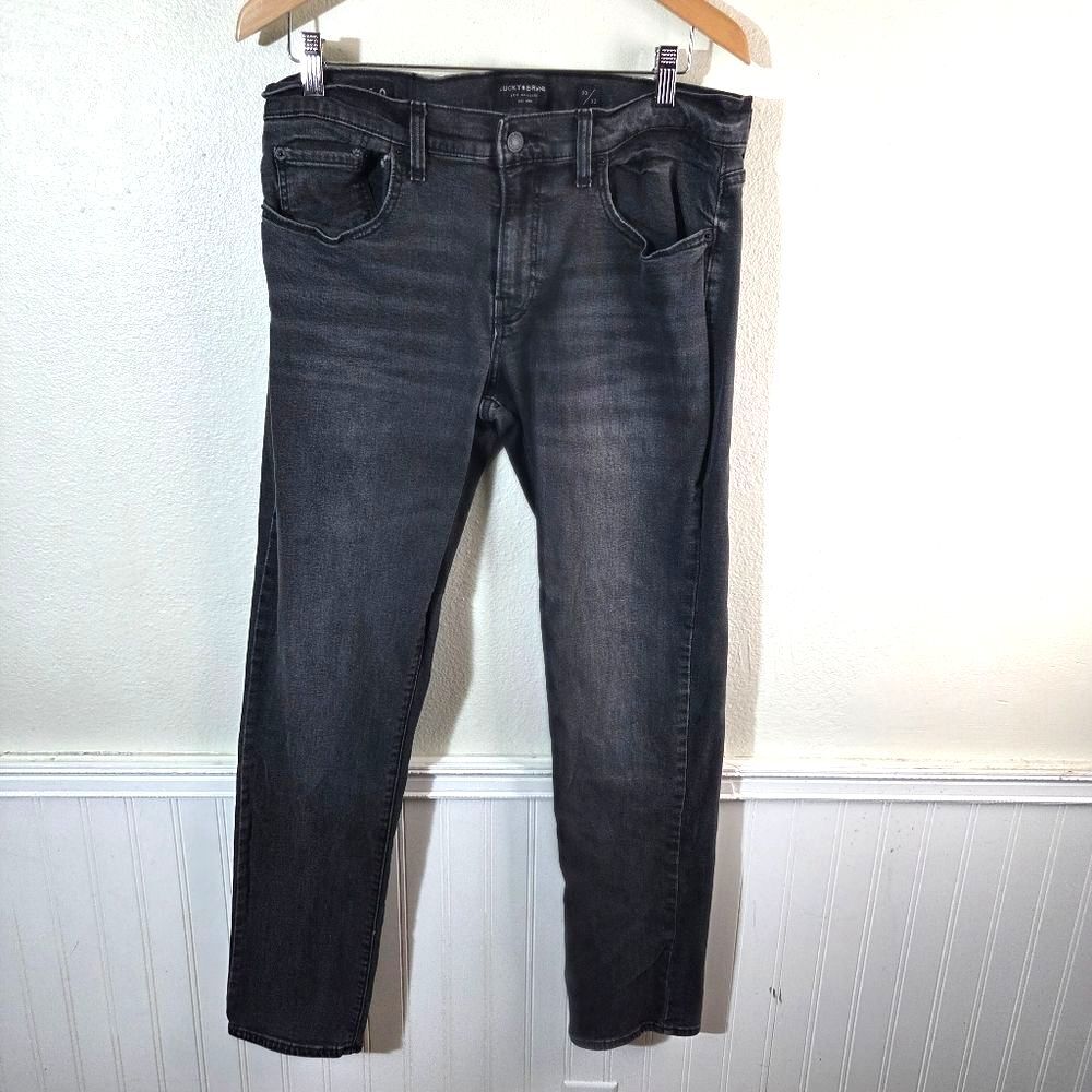 Men’s Lucky Brand 110 Slim Fit Burnout Black Denim Jeans Size W33 L32